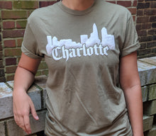 Load image into Gallery viewer, Charlotte Skyline Military Green T-Shirt
